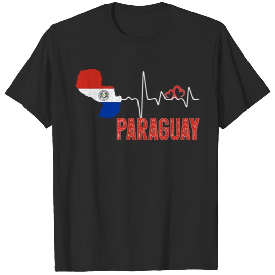 Discover Paraguay Flag Map Heartbeat for Paraguayan Pride T-shirt