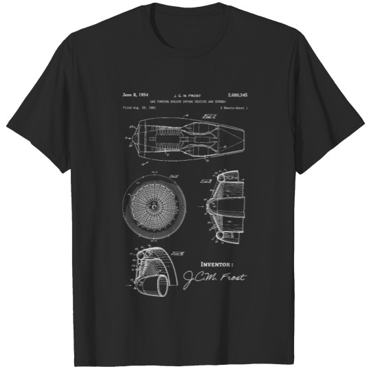 Discover Gas Turbine Engine 1954 Patent / Gas engine Patent T-shirt
