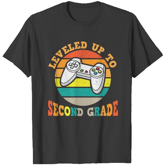 Leveled up to second grade retro gamer tee T-shirt