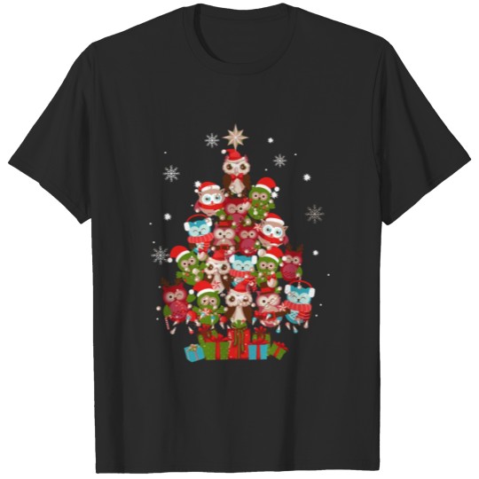 Discover Owl Christmas Tree Funny Ugly Birds Celebrate Xmas T-shirt