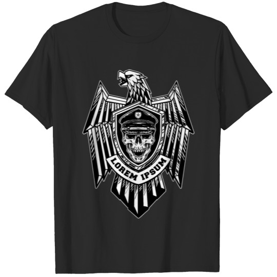 Discover Eagle badge with skull snake military style T-shirt