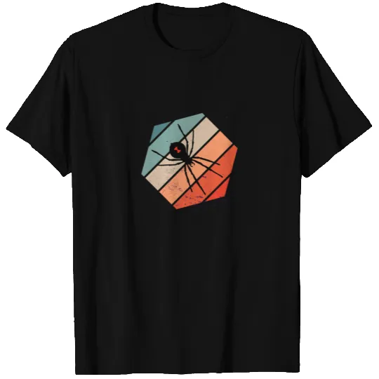 Black Widow Spider Retro Sunset Vintage T-shirt