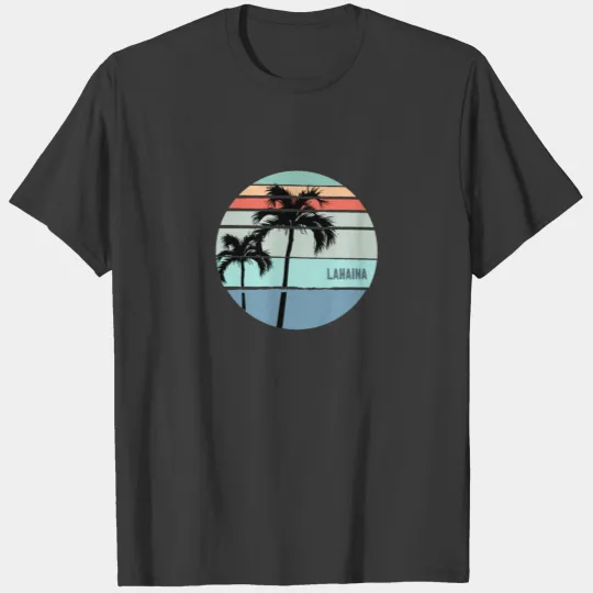 Cool Lahaina Maui Hawaii Palm Tree Vacation T-shirt