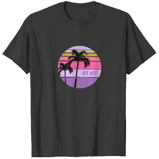 Cool Key West Florida Palm Tree Artistic Vacation T-shirt