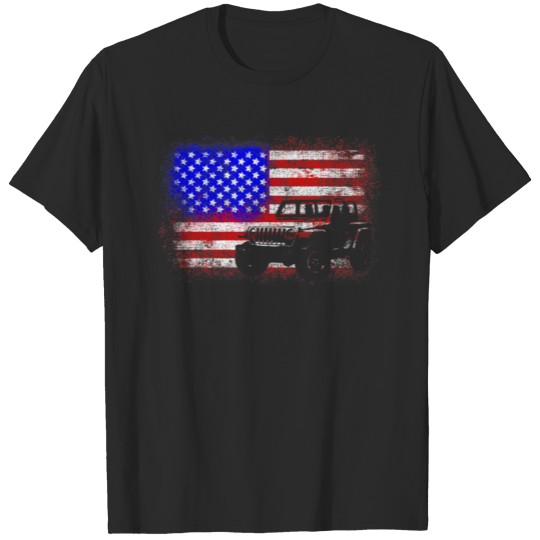 American US Flag 4X4 Off-Road T-shirt