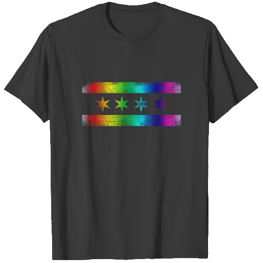 Chicago Flag Gay Pride LGBT Apparel T-shirt