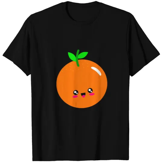 Cute Orange Fruit Kawaii With Smile Expression T-shirt