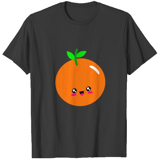 Cute Orange Fruit Kawaii With Smile Expression T-shirt