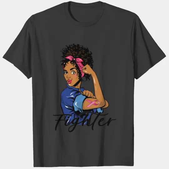 Fighter Rosie The Riveter Breast Cancer Strong T-shirt