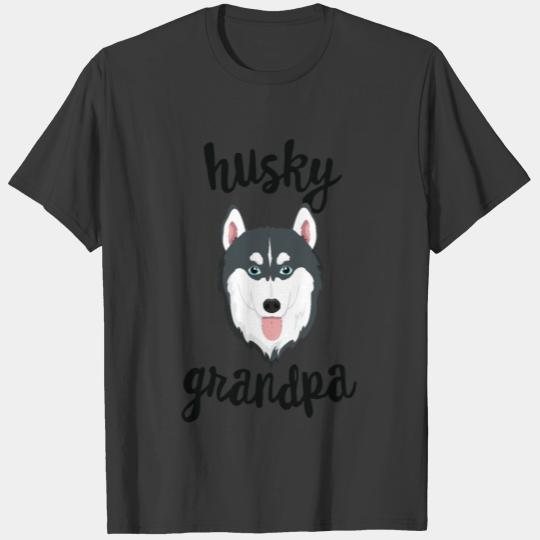 Siberian Husky Grandpa Pawpa Dog Grandparents T-shirt