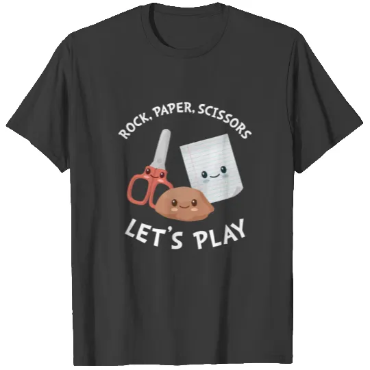 Cute Kawaii Rock, Paper, Scissors Let's Play Funny T-shirt
