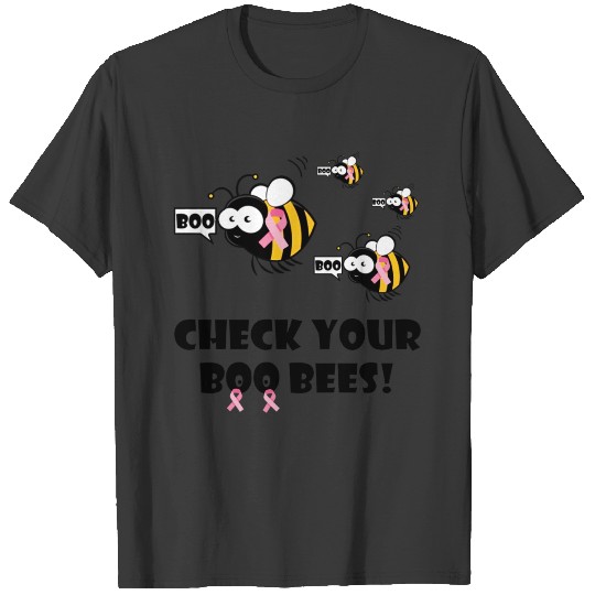 Check Your Boo Bees Breast Cancer Awareness Pink T-shirt