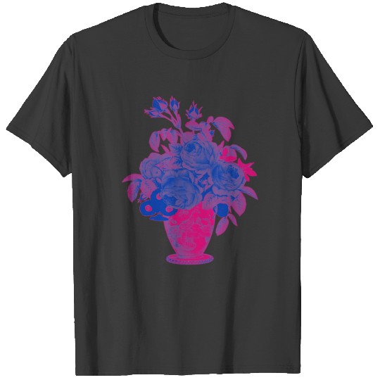 Bisexual Pride Vintage Roses and Flowers in Vase A T-shirt