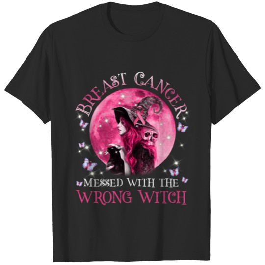 Breast Cancer Messed With The Wrong Pink Witch Hat T-shirt