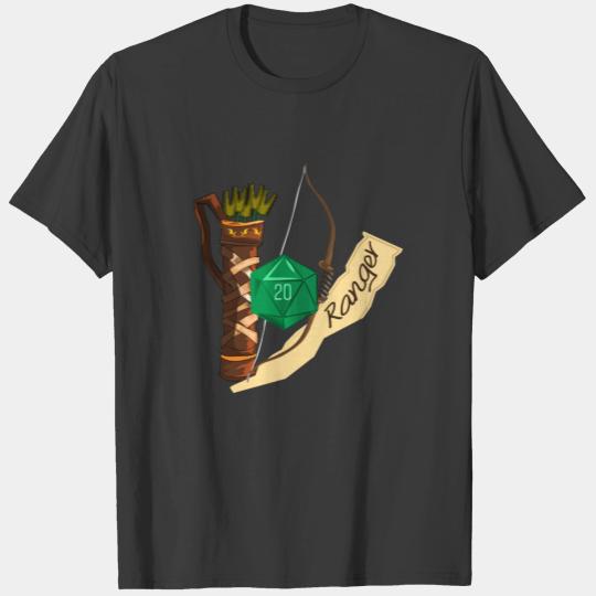 Ranger Character Class Dice And Bow Design T-shirt