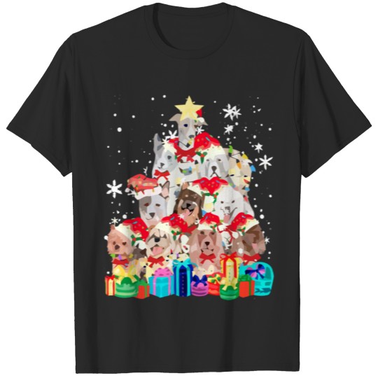 Xmas Dog Christmas Tree T-shirt