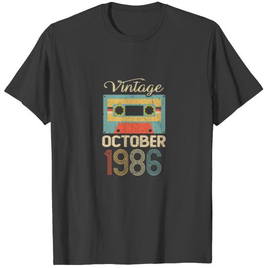 Vintage October 1986 35th Birthday 35 Year Gift T-shirt