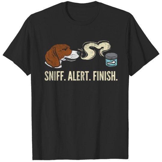 Discover Beagle Sniff Alert Finish Man Trailing Search Dog T-shirt