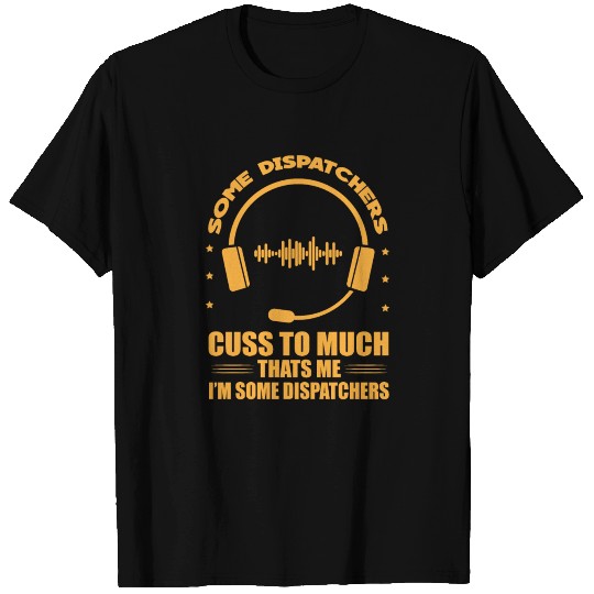 Dispatcher 911 Thin Gold Yellow Line T-shirt