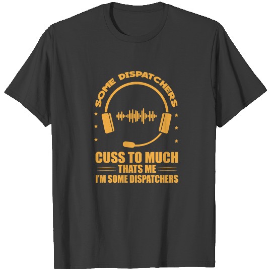 Dispatcher 911 Thin Gold Yellow Line T-shirt
