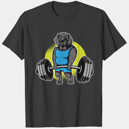 Weimaraner Weightlifting I Funny Deadlift Fitness T-shirt