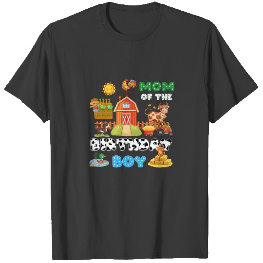 Mom of The Birthday Boy Barnyard Farm Animals T-shirt