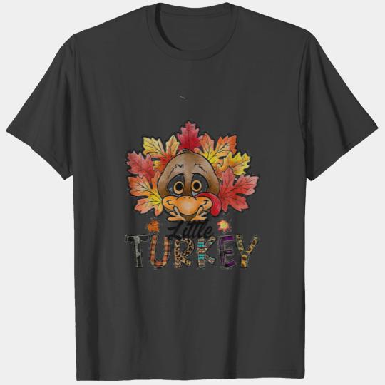 Little Turkey Fall Leaves Autumn Thanksgiving T-shirt