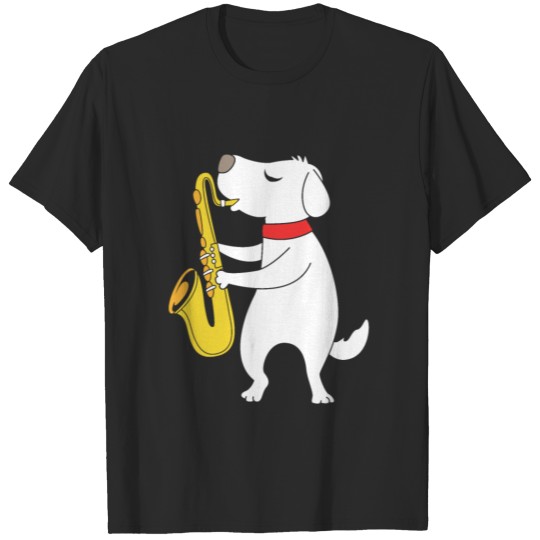 Funny Marching Band Dog Playing Saxophone T-shirt