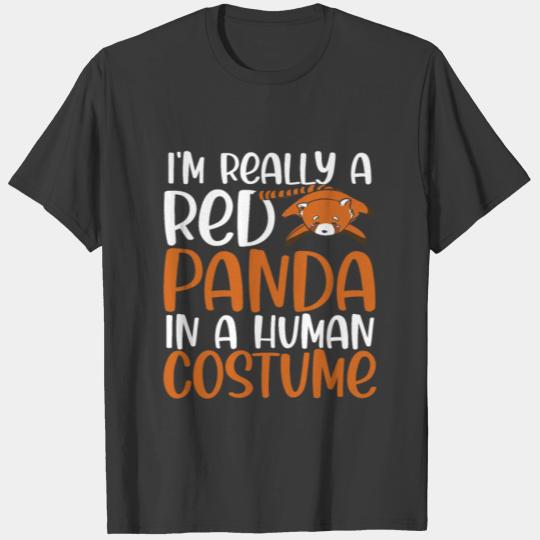I'm Really A Red Panda In A Human Halloween Panda T-shirt