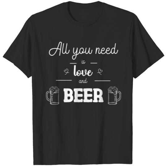 Discover All you need is love and beer - hearts and pints T-shirt