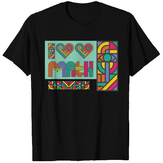 I heart Math love Math retro graphic design 80 s T-shirt