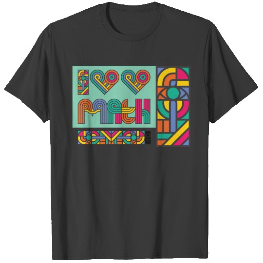 I heart Math love Math retro graphic design 80 s T-shirt
