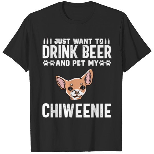 Discover Funny Beer Lover Chiweenie Cute Puppy Owner Dog Lo T-shirt