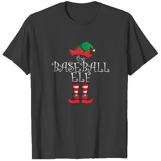Baseball Elf Matching Family Christmas Pajamabaseb T-shirt