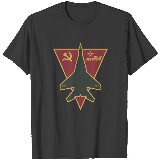 MIG 29 Fulcrum hammer and sickle plane T-shirt