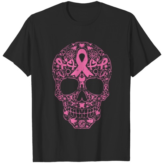 Discover Tattoo Skull shirt Breast Cancer Awareness Tshirt T-shirt