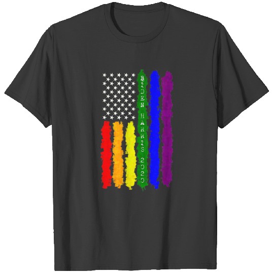 LGBT USA Flag Anti Trump Biden Harris 2021 T-shirt