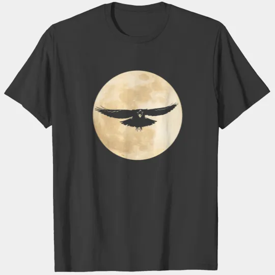 Crow Raven Bird Moon Vikings Norse Gift T-shirt