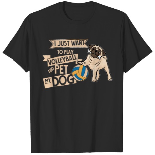Discover Pug and volleyball T-shirt
