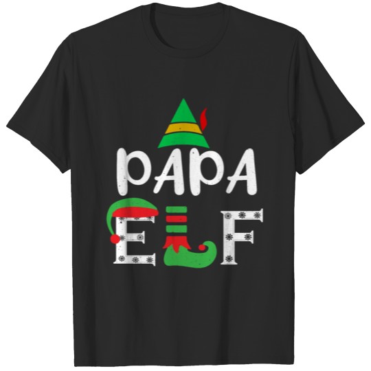 Discover Cute Papa Dad Elf Santa Winter Holiday Christmas T-shirt