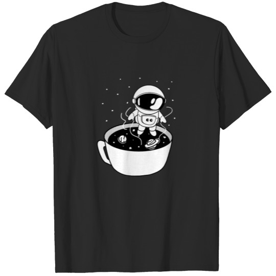 Coffee In Space Cute Astronaut Stars Planet Mug T-shirt