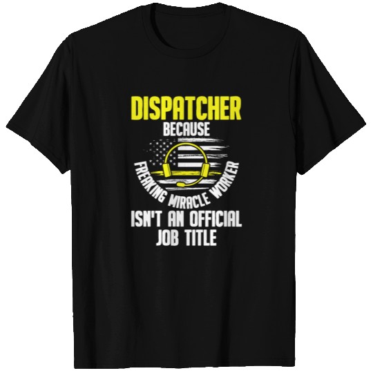 Dispatcher 911 Thin Gold Yellow Line T-shirt