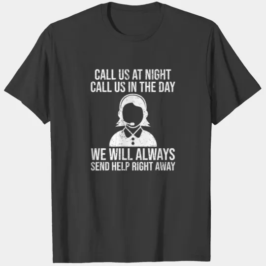 Dispatcher 911 Thin Gold Yellow Line T-shirt