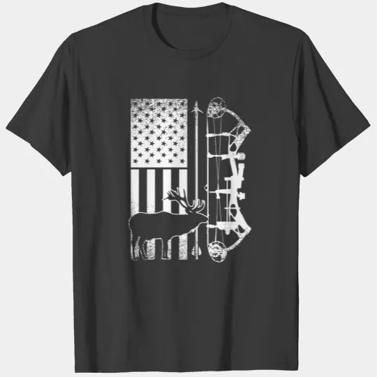 American Flag Bowhunting Shirt, Elk Hunting Shirt, T-shirt