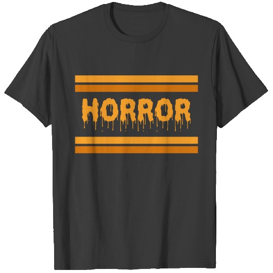 Horror orange text T-shirt