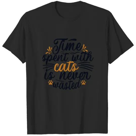 Time spent with Cats Cat Daddy Cat Mom Cat Lovers T-shirt