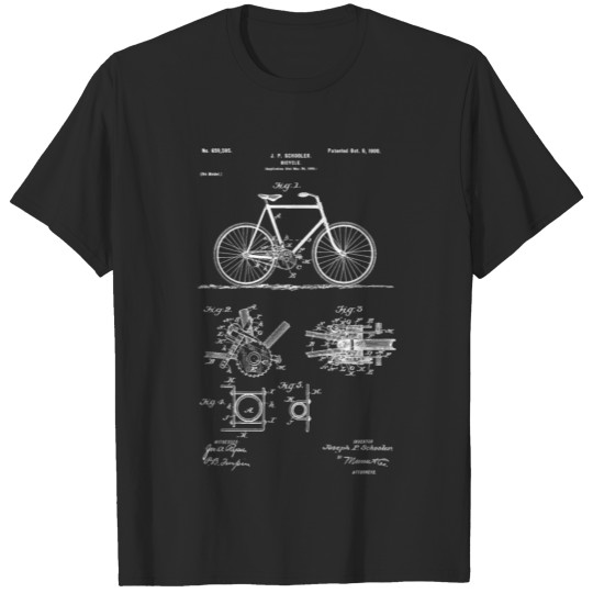 Discover Vintage Patent Print 1900 Bicycle Cycling Gift T-shirt