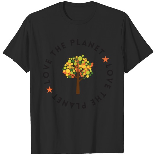 Minimal Love the Planet Circle Text T Shirt 1 T-shirt