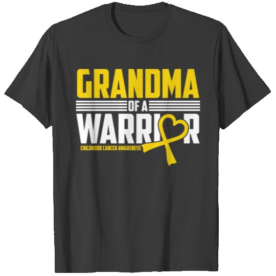 Grandma Childhood Cancer Awareness Survivor Gold R T-shirt