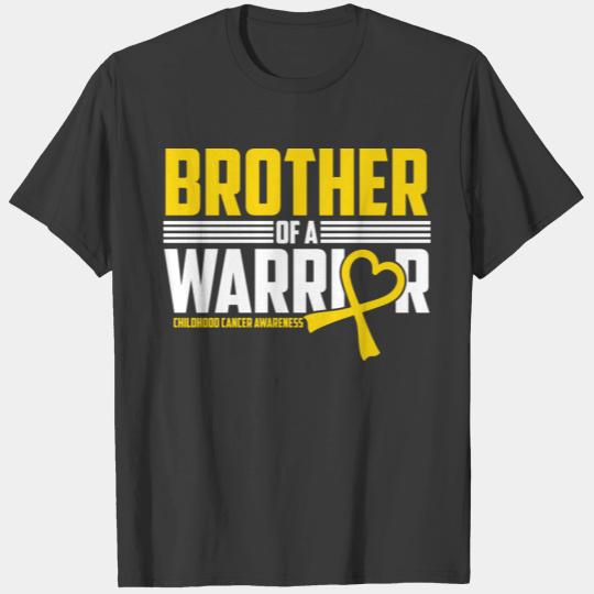Brother Childhood Cancer Awareness Survivor Gold R T-shirt